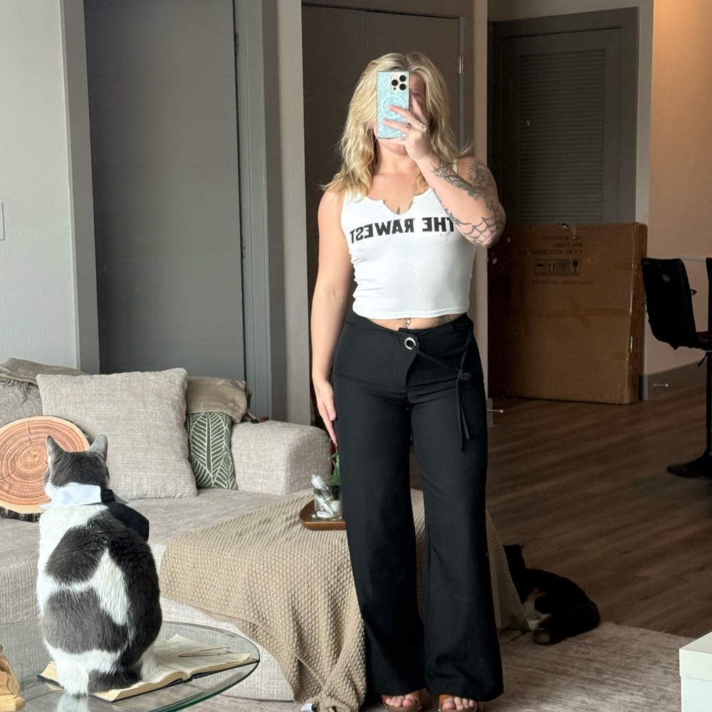 SHEIN Black Wide-Leg Women's Pants